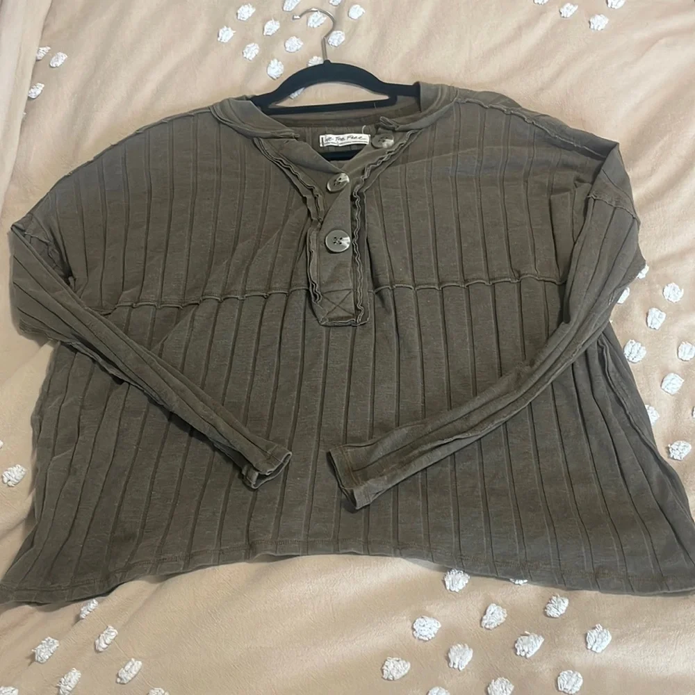 NWOT We The Free In The Mix Ribbed Top in Olive - Picture 2 of 3